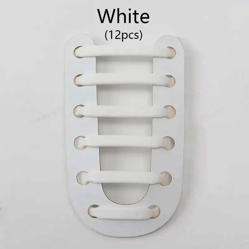 12pcs Silicone no Tie Elastic Shoe Laces for Kids & Adults Shoes