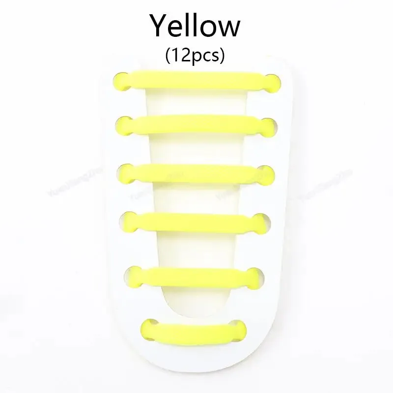 12pcs Silicone no Tie Elastic Shoe Laces for Kids & Adults Shoes