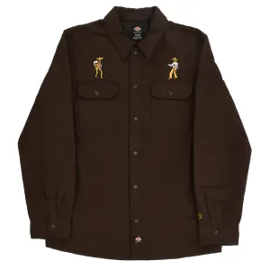 303 Boards - 303 X Paky Wild Frontier X Dickies Skateboarding Heavyweight Duck Shirt (Dark Brown)