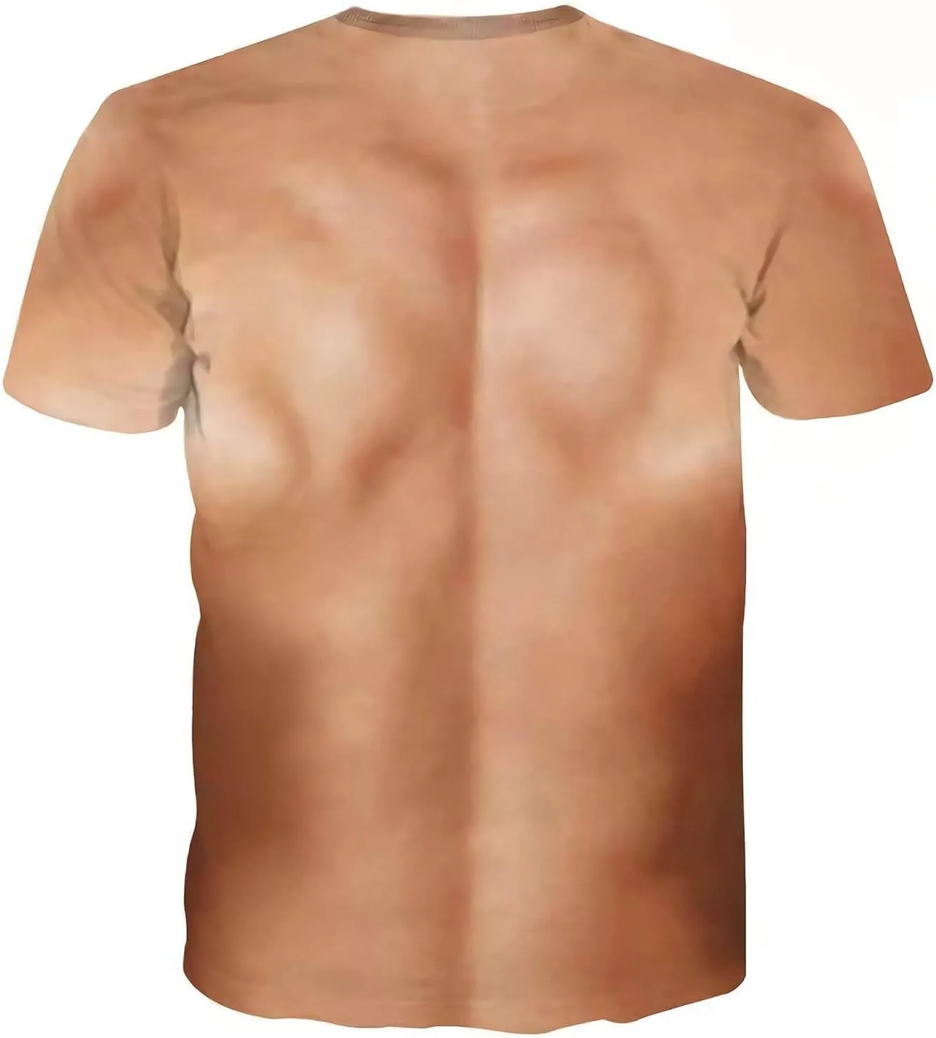 3D Fake Abs Muscle T Shirts Funny Shredded Chest Graphic Casual Short Sleeve Novelty Tees Shirt Costume Gift