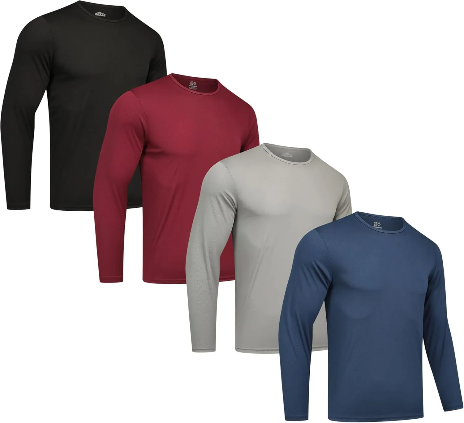 4 Pack Long Sleeve Running Shirt Men Quick Dry Long Sleeve Shirt Dry Fit T-Shirts for Men