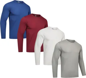 4 Pack Long Sleeve Running Shirt Men Quick Dry Long Sleeve Shirt Dry Fit T-Shirts for Men