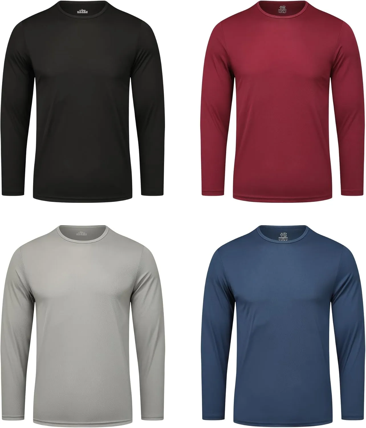 4 Pack Long Sleeve Running Shirt Men Quick Dry Long Sleeve Shirt Dry Fit T-Shirts for Men
