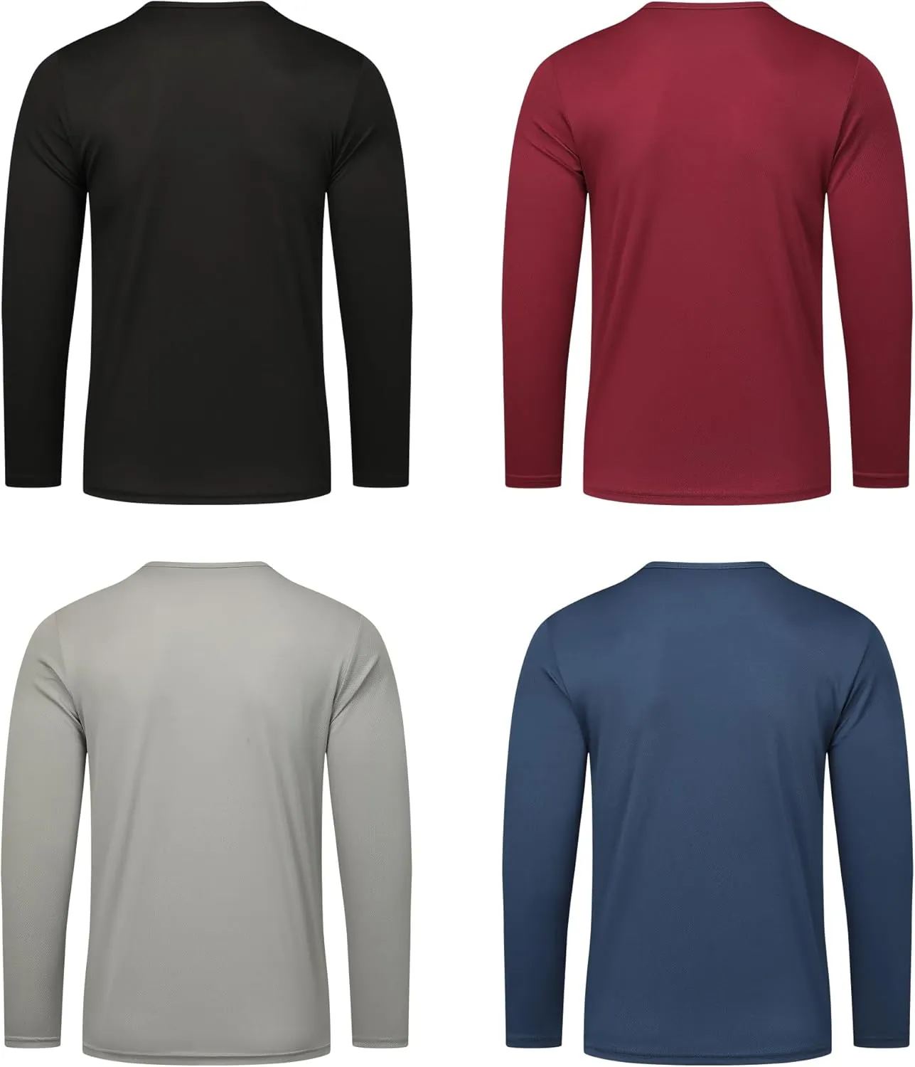 4 Pack Long Sleeve Running Shirt Men Quick Dry Long Sleeve Shirt Dry Fit T-Shirts for Men