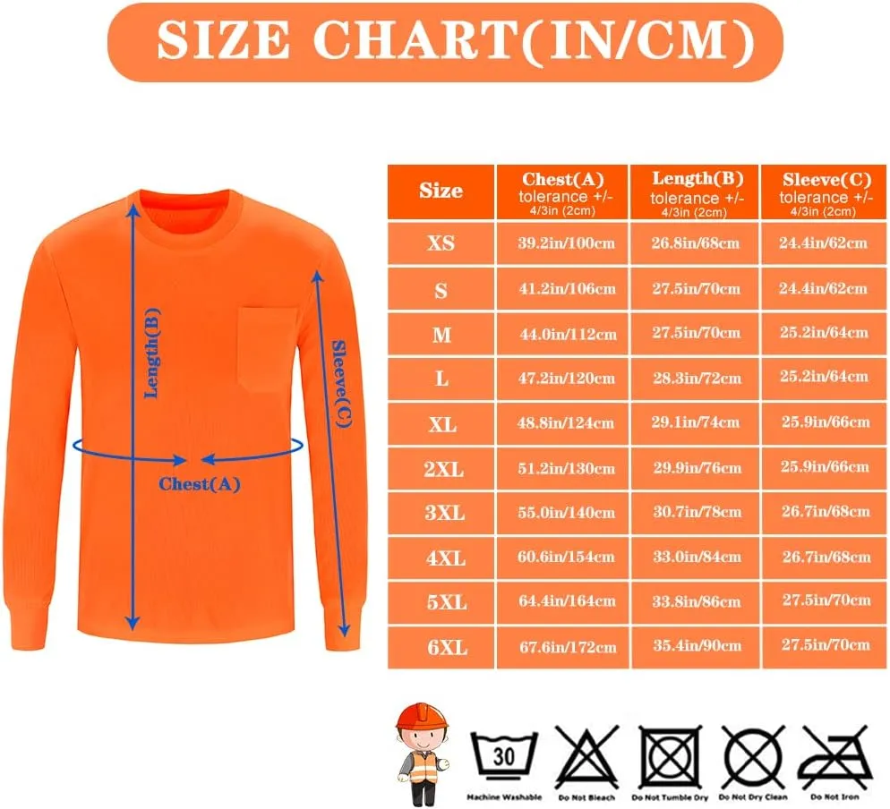 A-SAFETY High Visibility Safety Customize Logo Long Sleev T-Shirt (XS-6XL)
