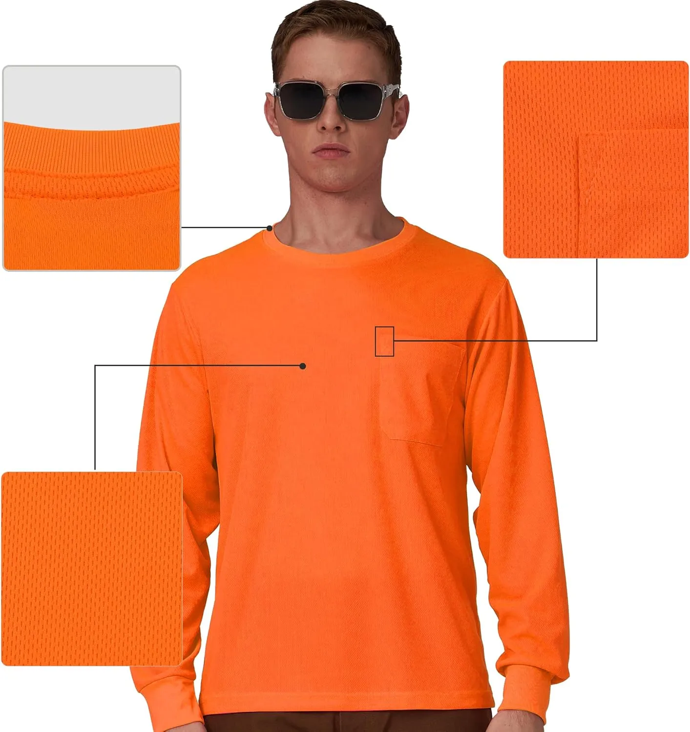 A-SAFETY High Visibility Safety Customize Logo Long Sleev T-Shirt (XS-6XL)