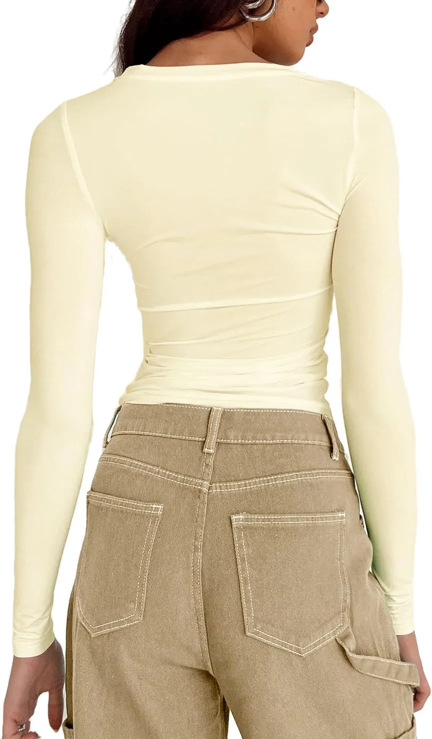 Abardsion Women's Casual Basic Going Out Crop Tops Slim Fit Short Sleeve Crew Neck Tight T Shirts 2025