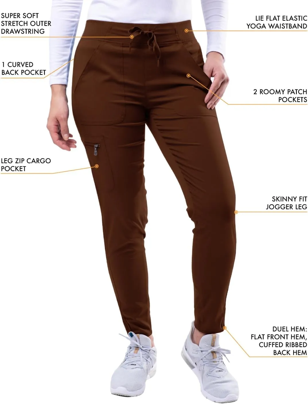 Adar Pro Scrubs for Women - Ultimate Yoga Jogger Scrub Pants