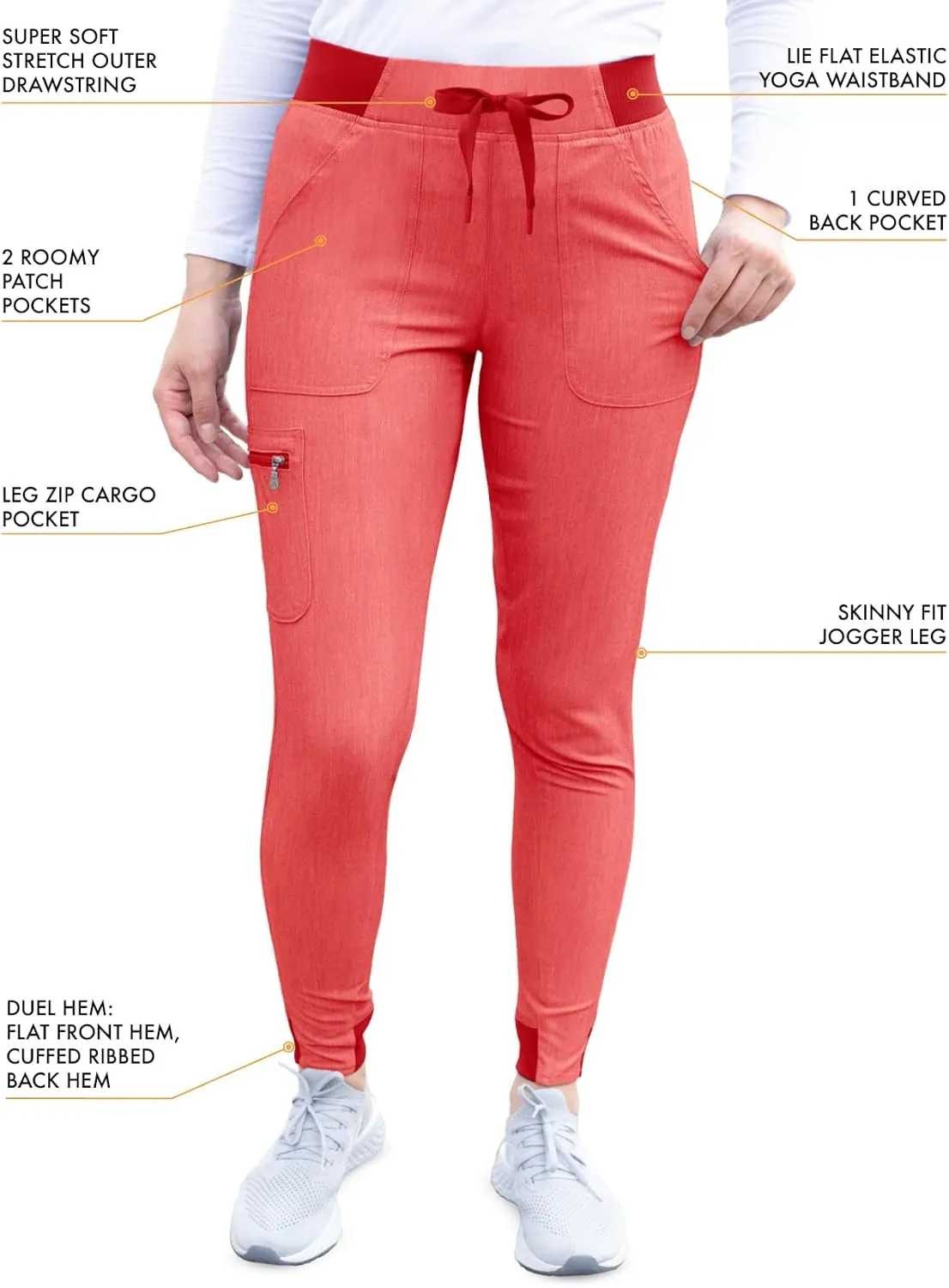 Adar Pro Scrubs for Women - Ultimate Yoga Jogger Scrub Pants