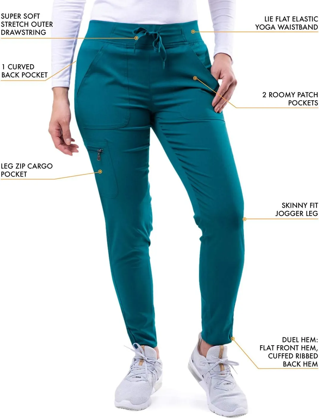 Adar Pro Scrubs for Women - Ultimate Yoga Jogger Scrub Pants