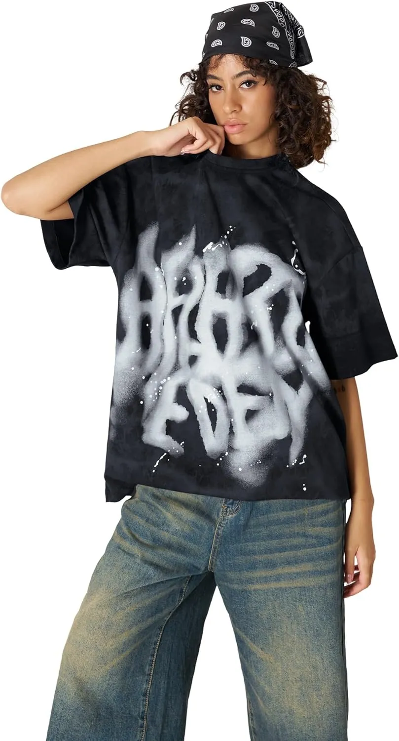 Aelfric Eden Mens Graphic Tee Shirts Oversized Baggy Loose Cotton T-Shirt Streetwear Casual Summer Y2k Shirt