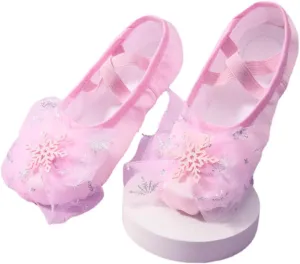 Anneken Ballet Shoes for Girls Satin Dance Flat Practice Slippers Split Soft Leather Flat Sole Yoga Gymnastics Shoes