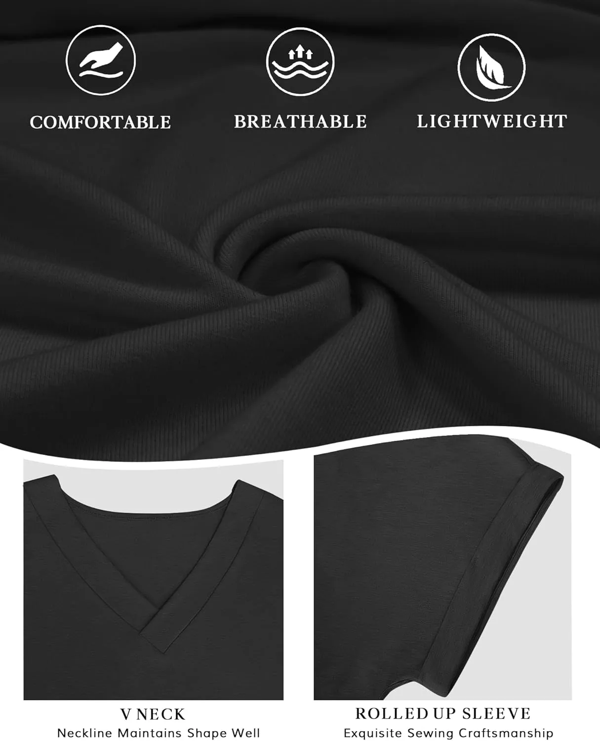 ATHMILE V Neck T Shirts for Women Summer Tops Soft Casual Short Sleeve Cute Basic Trendy Outfits 2025