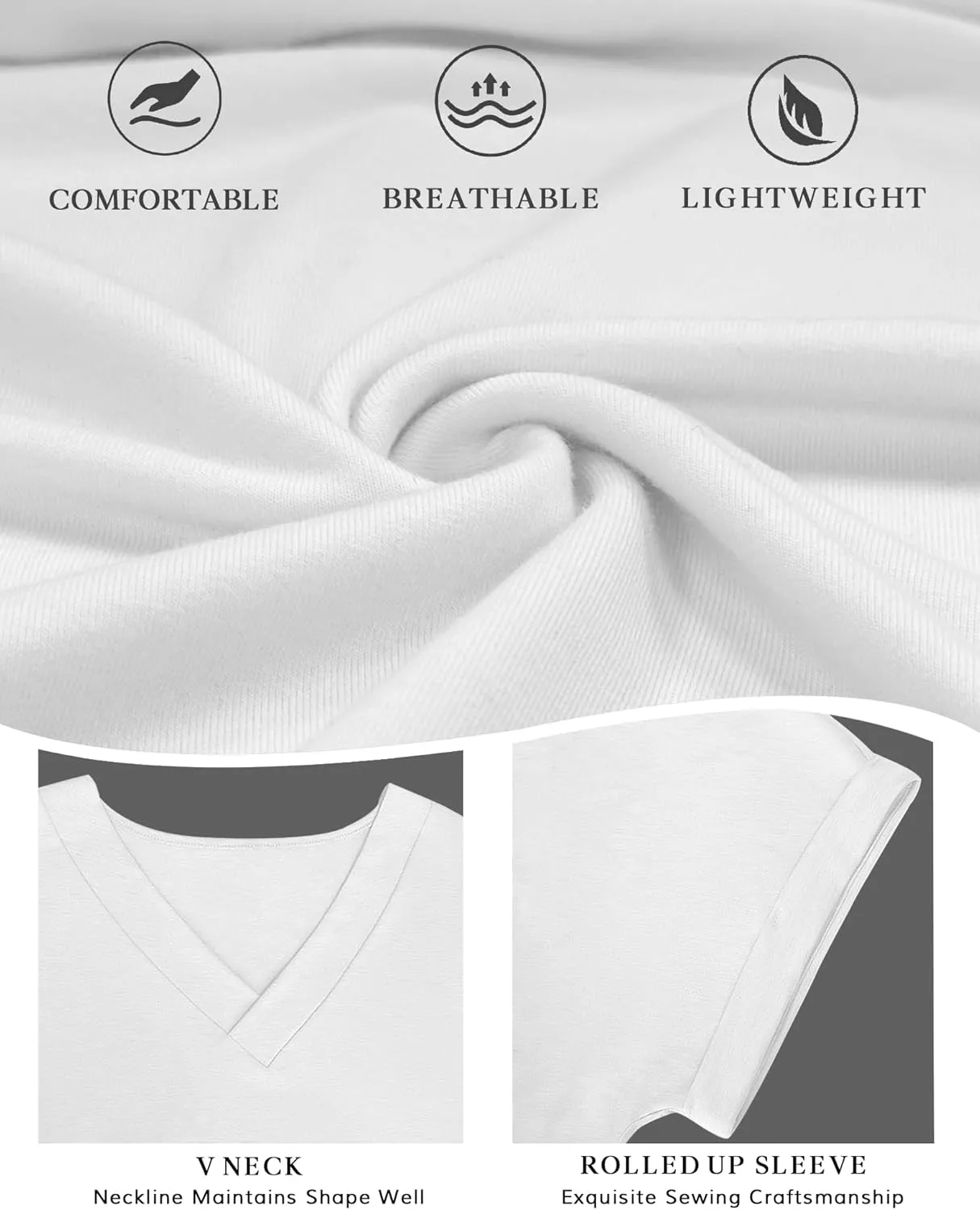 ATHMILE V Neck T Shirts for Women Summer Tops Soft Casual Short Sleeve Cute Basic Trendy Outfits 2025