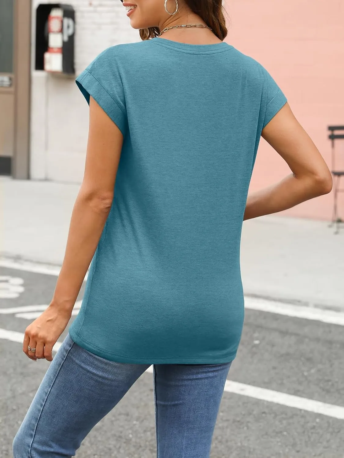 AUTOMET Womens Cap Sleeve Summer Tops Business Casual T Shirts Dressy Spring Fashion Outfits Cute Trendy Clothes 2025