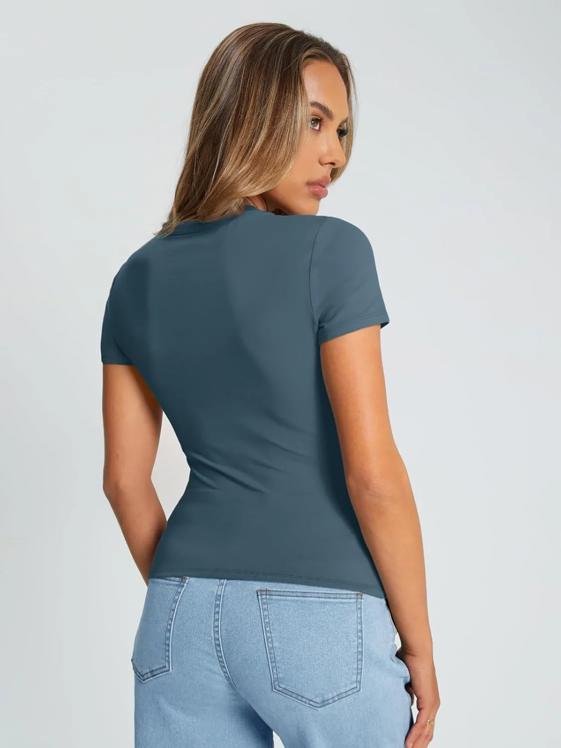 AUTOMET Womens Short Sleeve T Shirts Summer Crop Tops 2025 Going Out Basic Cute Tee Y2k Fitted Workout Clothes