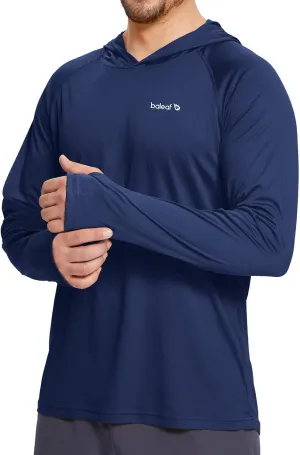 baleaf Men's Sun Protection Hoodie Shirt UPF 50  Long Sleeve UV SPF T-Shirts Rash Guard Fishing Swimming Lightweight