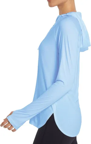 baleaf Women's Sun Protection Hoodie Shirt UPF 50  Long Sleeve UV SPF T-Shirts Rash Guard Hiking Running Quick Dry