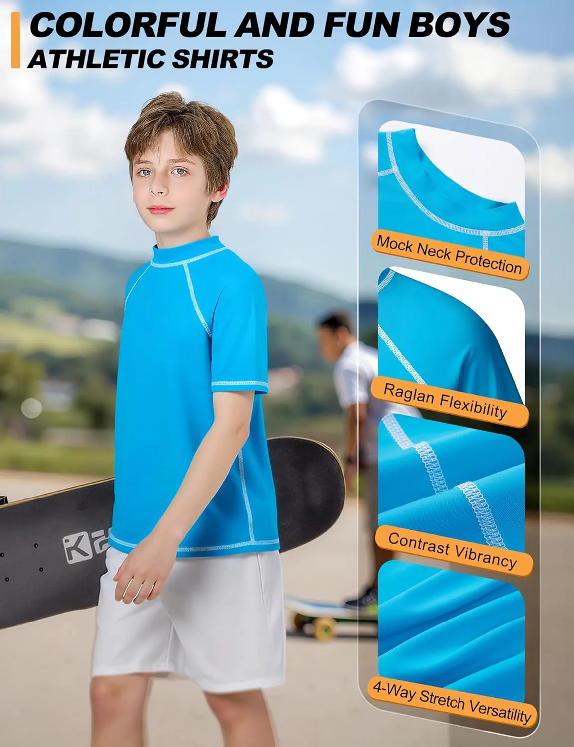 Boys Rash Guard Short Sleeve Swim Shirt UPF 50  Sun Protection Kids SPF Surfing Water Beach Swimwear Top Quick Dry