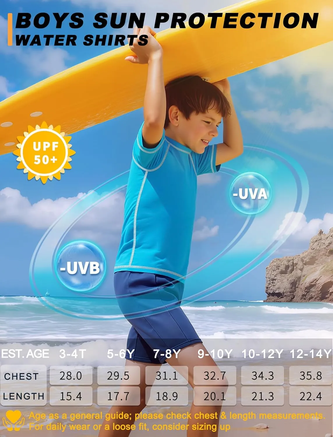 Boys Rash Guard Short Sleeve Swim Shirt UPF 50  Sun Protection Kids SPF Surfing Water Beach Swimwear Top Quick Dry