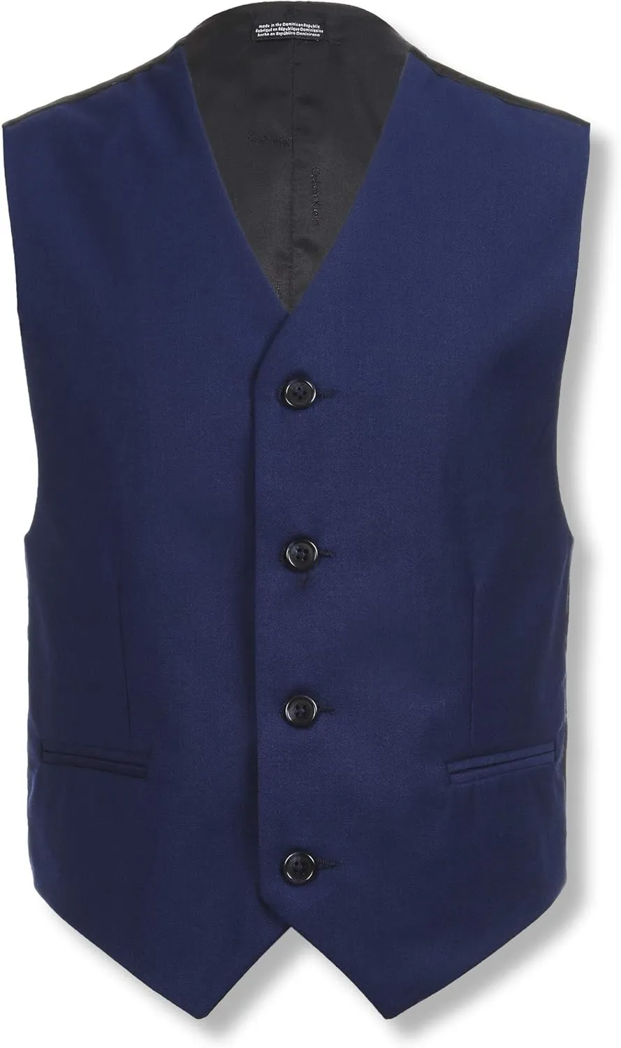 Calvin Klein Boys' Formal Suit Vest, Tailored Fit & Adjustable Back Strap, 4-button Single Breasted Closure & 2 Slit Pockets