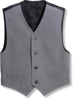 Calvin Klein Boys' Formal Suit Vest, Tailored Fit & Adjustable Back Strap, 4-button Single Breasted Closure & 2 Slit Pockets