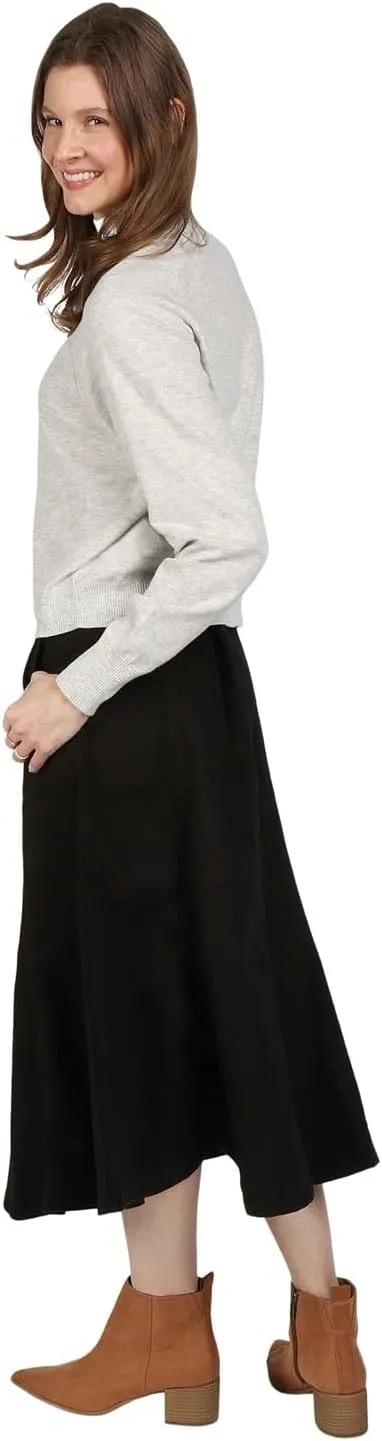CATALOG CLASSICS Womens Long Denim Skirt Blue Jean Skirts for Women Midi Skirt