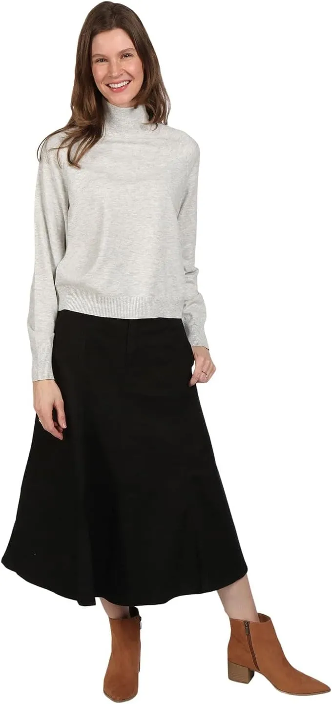 CATALOG CLASSICS Womens Long Denim Skirt Blue Jean Skirts for Women Midi Skirt