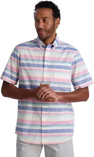 Chaps Men's Button-Down Shirt - Classic Woven Short Sleeve Formal Collared Shirt with Chest Pocket for Men (Sizes: S-XXL)
