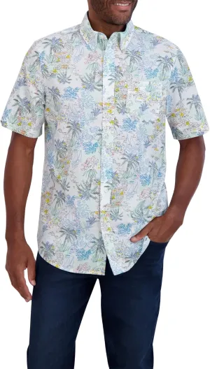 Chaps Men's Button-Down Shirt - Classic Woven Short Sleeve Formal Collared Shirt with Chest Pocket for Men (Sizes: S-XXL)