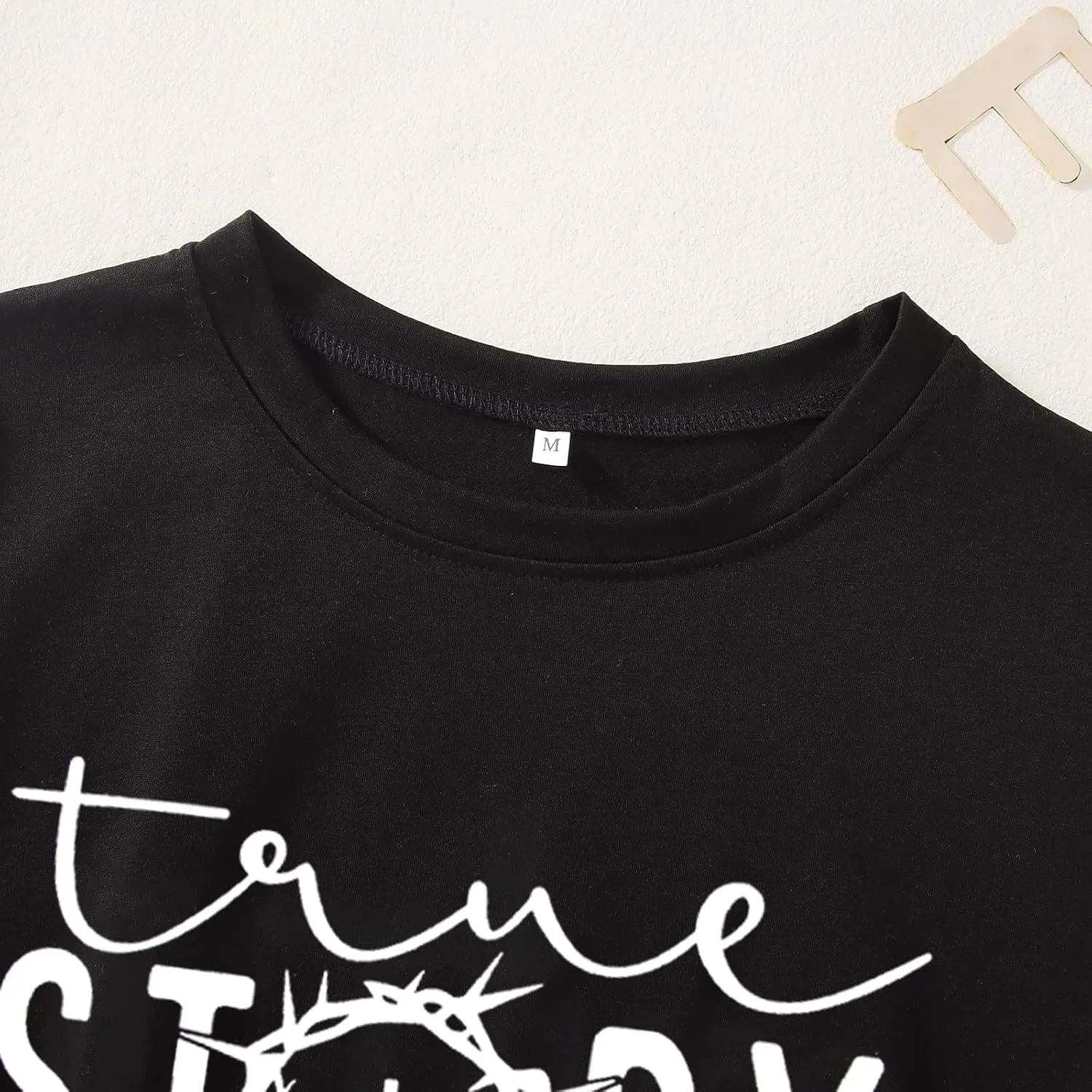Christian Easter Shirts for Women Summer Casual Short Sleeve True Story Jesus Graphic Tops Religious Tees