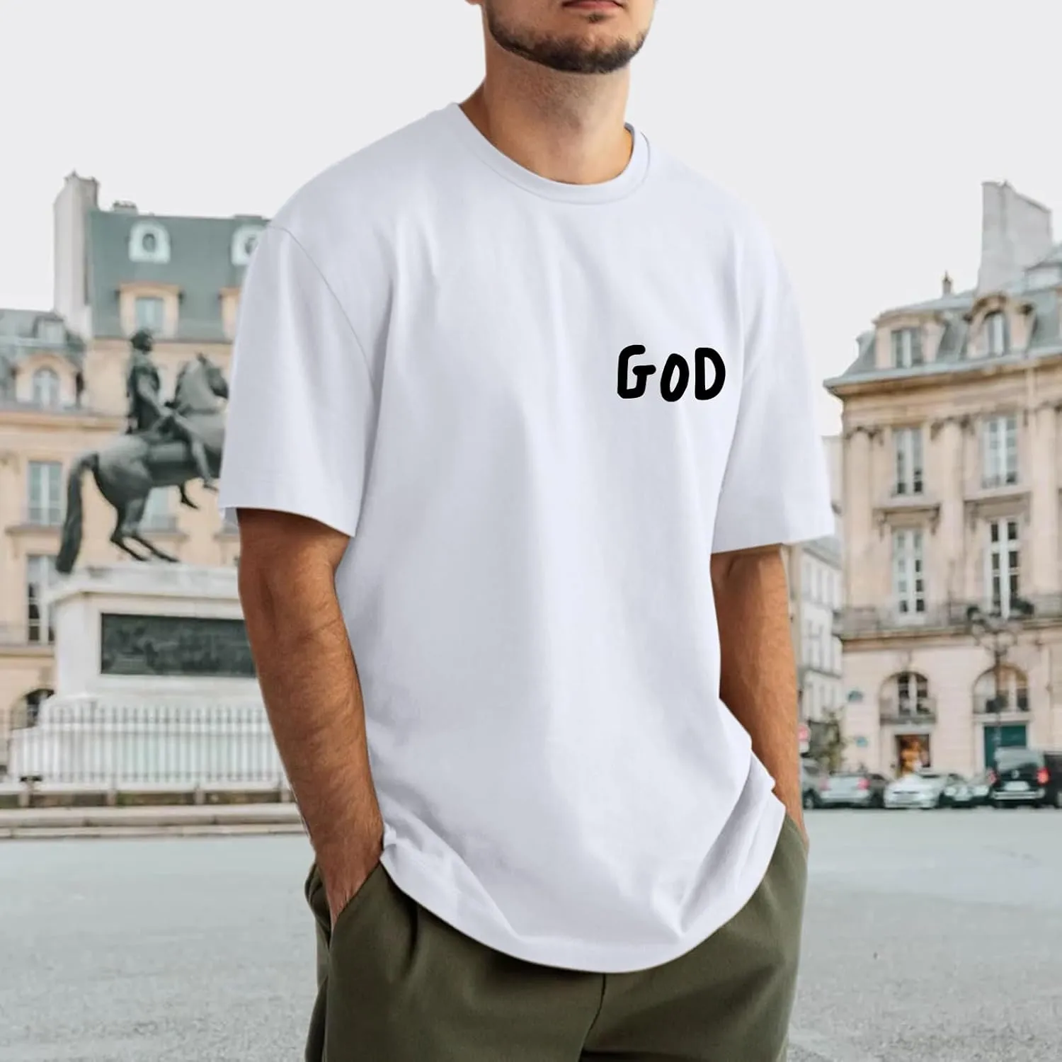 Christian Shirts for Men Inspirational God Shirt Religious Faith Tshirt Oversized Jesus Bible Verse Graphic Tee Top