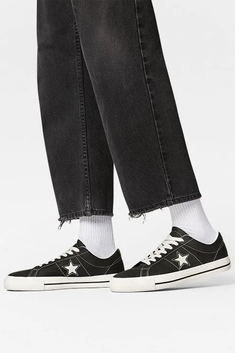 CONVERSE CONS ONE STAR PRO LEATHER LOW - BLACK