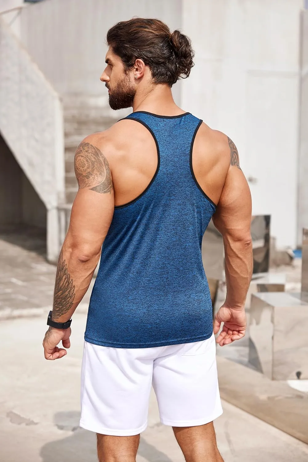 COOFANDY Men's 3 Pack Gym Tank Tops Y-Back Workout Muscle Tee Sleeveless Fitness Bodybuilding T Shirts