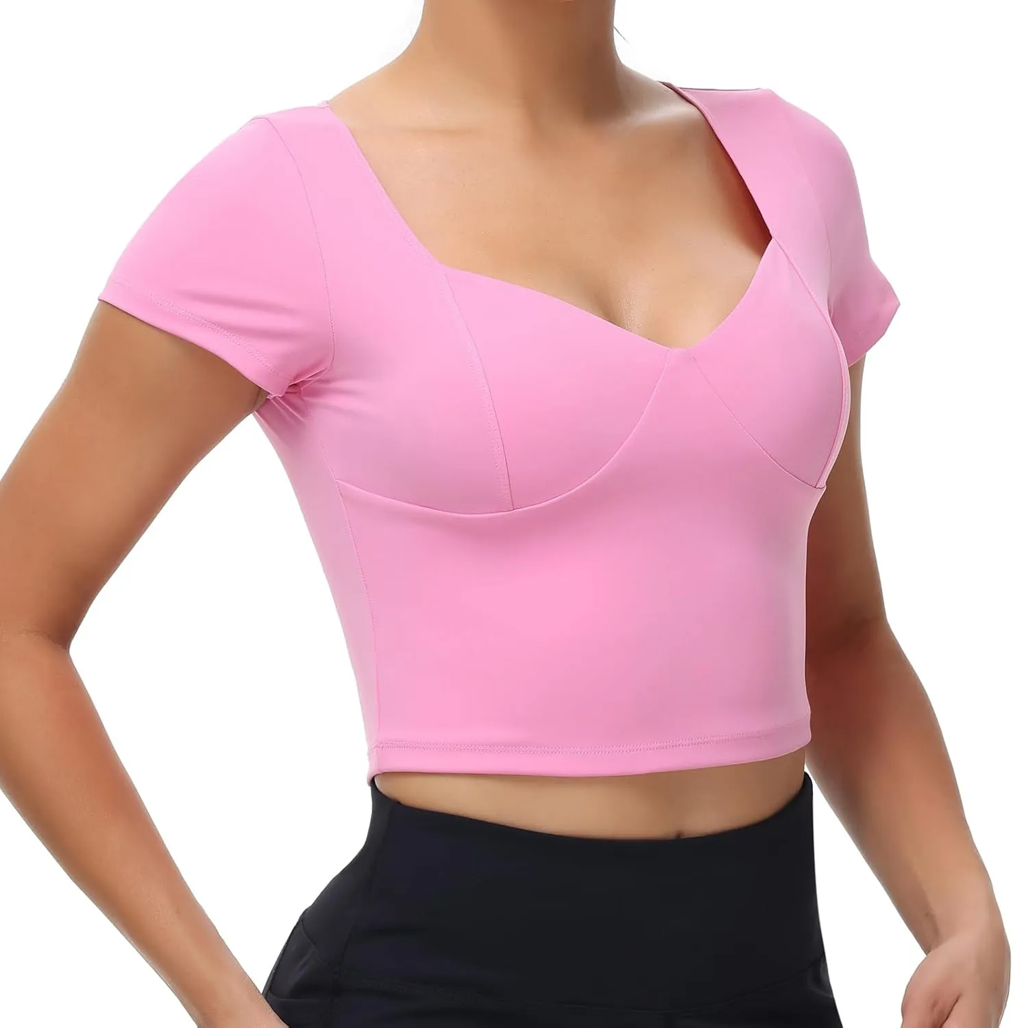 Cute Crop Tank Tops for Women Workout Athletic Gym Yoga Camisole Tee Top Basic Tunic T Shirts Trendy Clothes Summer