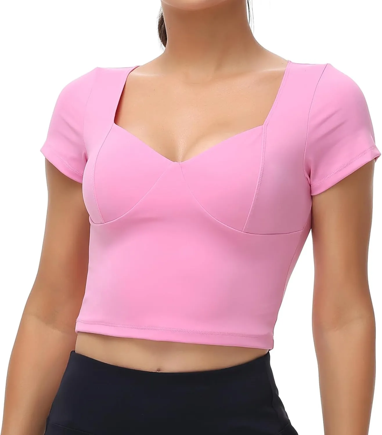 Cute Crop Tank Tops for Women Workout Athletic Gym Yoga Camisole Tee Top Basic Tunic T Shirts Trendy Clothes Summer