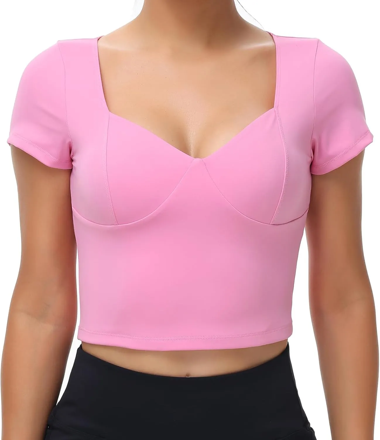 Cute Crop Tank Tops for Women Workout Athletic Gym Yoga Camisole Tee Top Basic Tunic T Shirts Trendy Clothes Summer