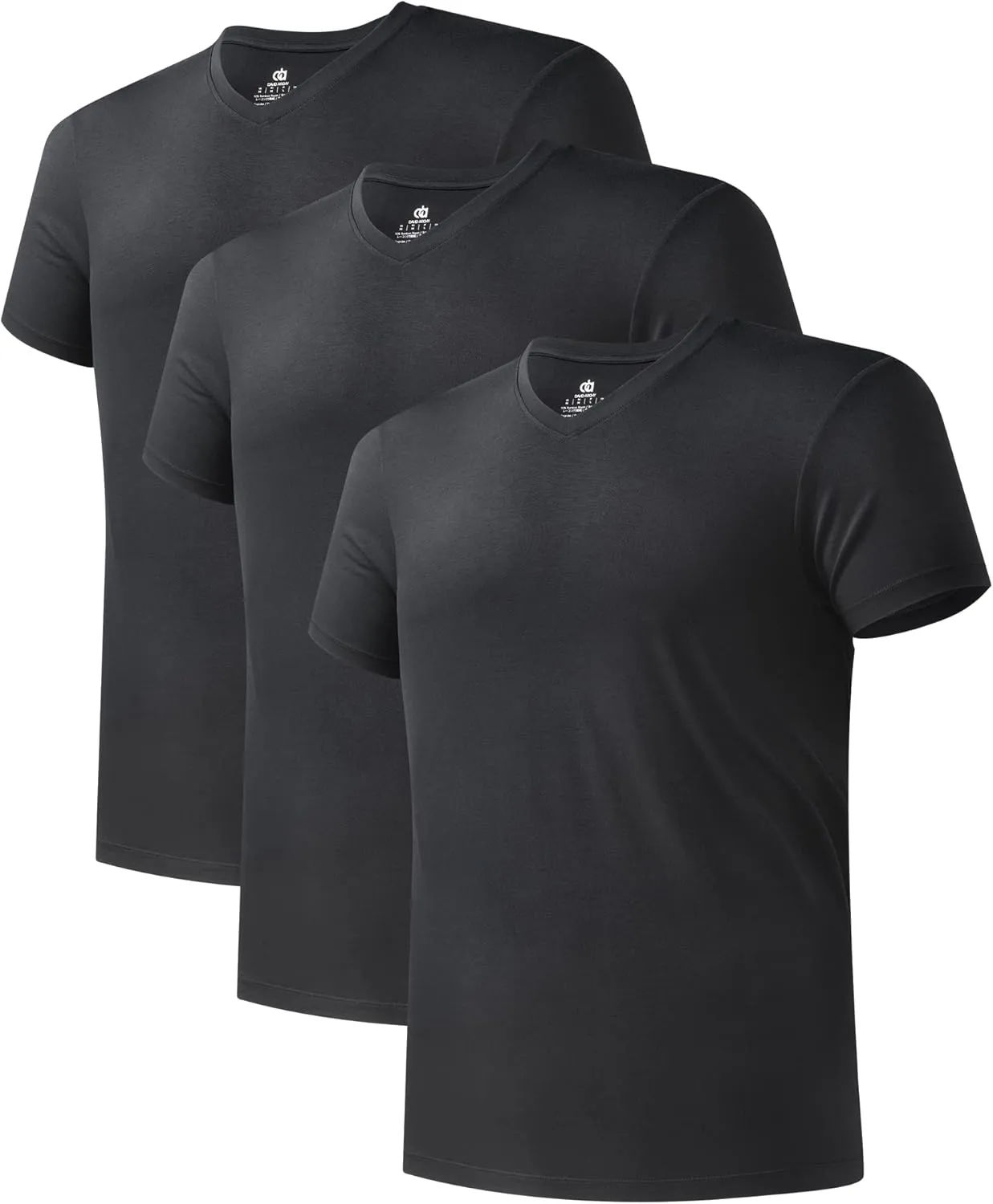 DAVID ARCHY Men's Undershirt Bamboo Rayon Moisture-Wicking V-Neck T-Shirts Stretch Tees for Men, 3 or 5 Pack