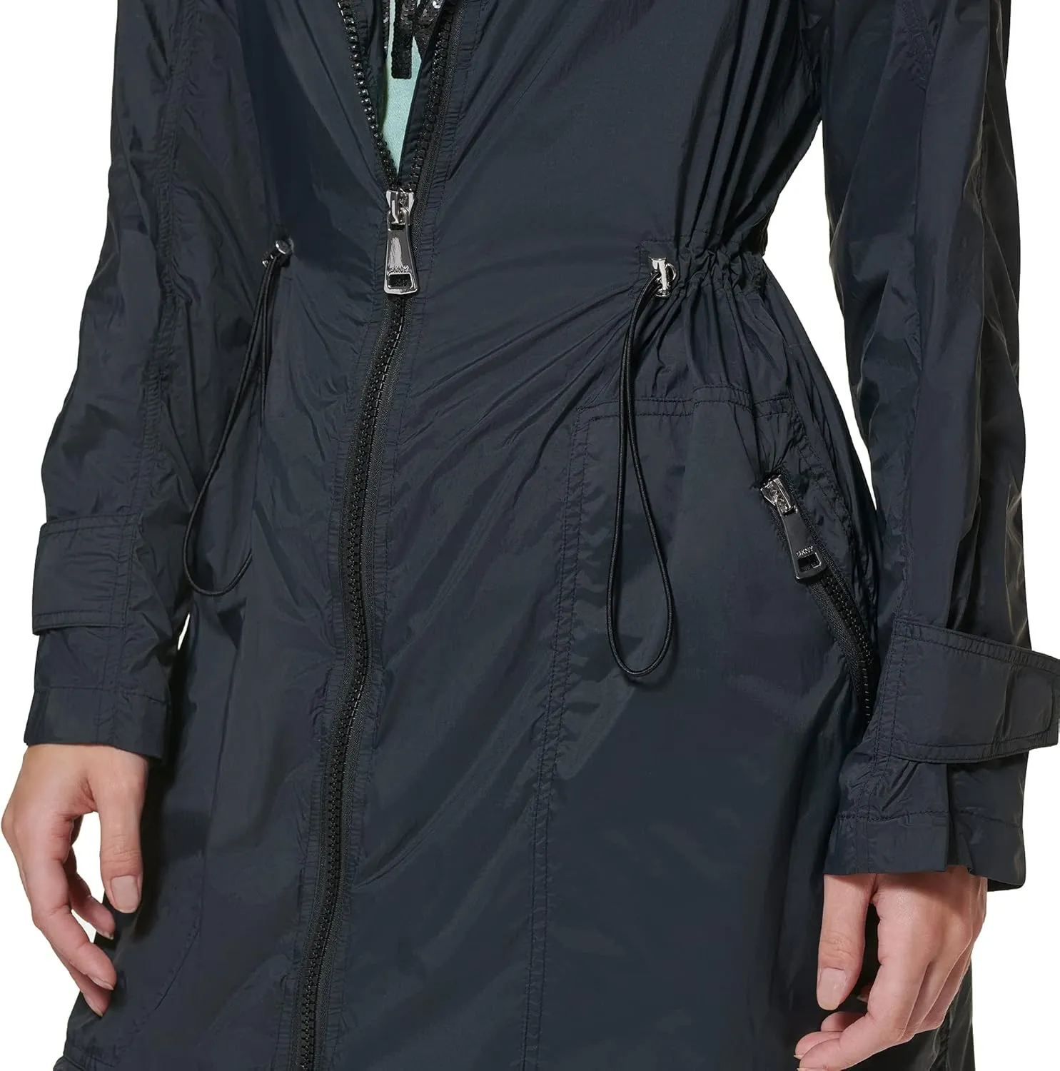 DKNY Women's Anorak Water Resistant Trench Coat