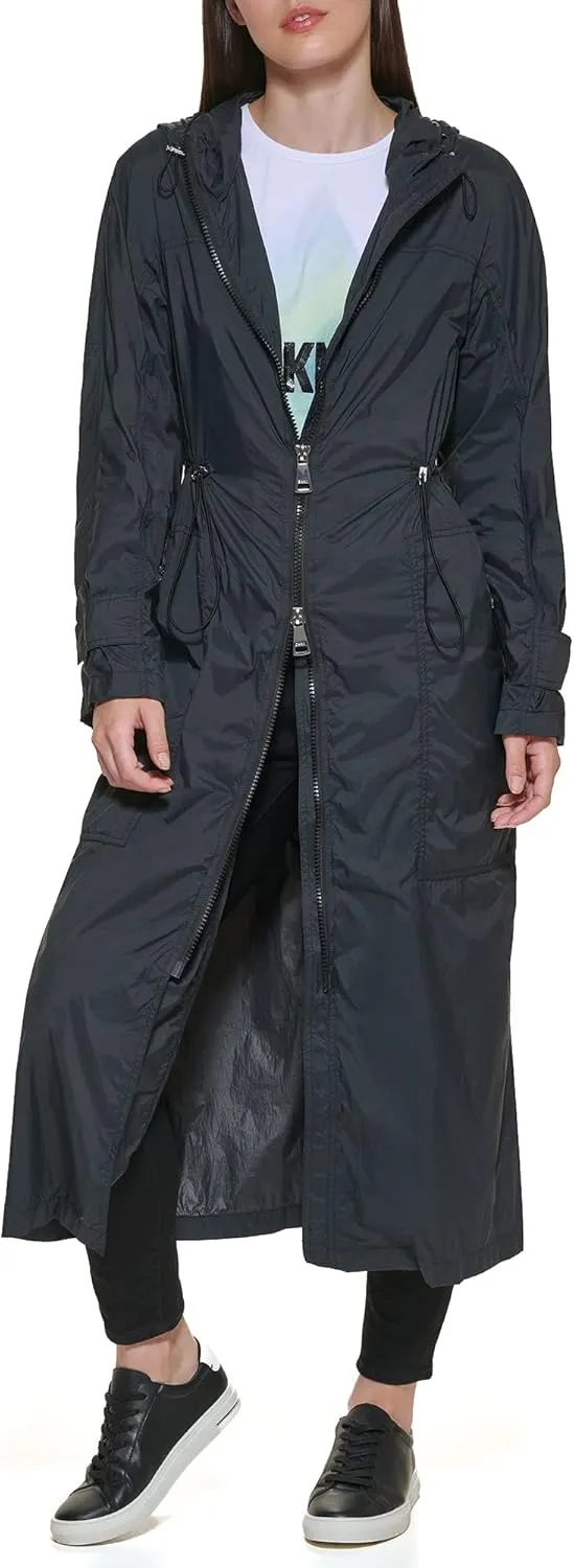DKNY Women's Anorak Water Resistant Trench Coat