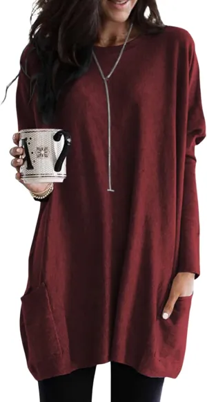 Dokotoo Womens 2025 Spring Outfits Casual Long Sleeve Shirts Lightweight Sweatshirts Fashion Tunic Tops with Pockets