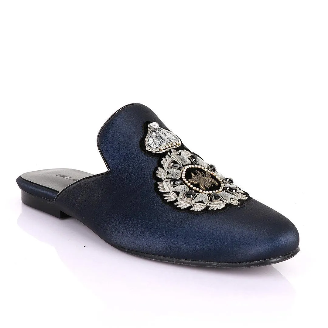 Dolce and Gabbana Spider Design Blue Animal Skin Mole Shoe