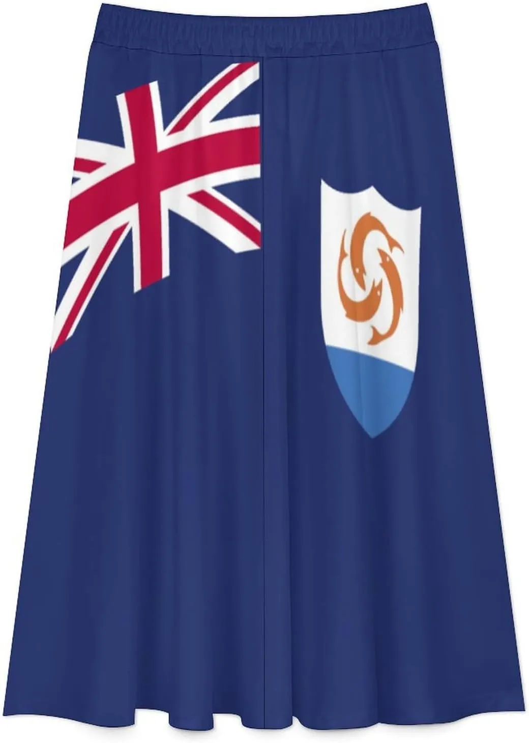 Fattyeery Skirts for Womens Antarctica Flag Summer Pleated High Waisted Long Skirt Casual Skirt for Beach Party Holiday Dress