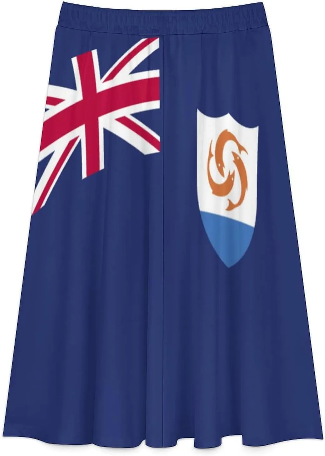 Fattyeery Skirts for Womens Antarctica Flag Summer Pleated High Waisted Long Skirt Casual Skirt for Beach Party Holiday Dress