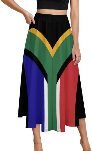 Fattyeery Skirts for Womens Sri Lanka Flag Summer Pleated High Waisted Long Skirt Casual Skirt for Beach Party Holiday Dress