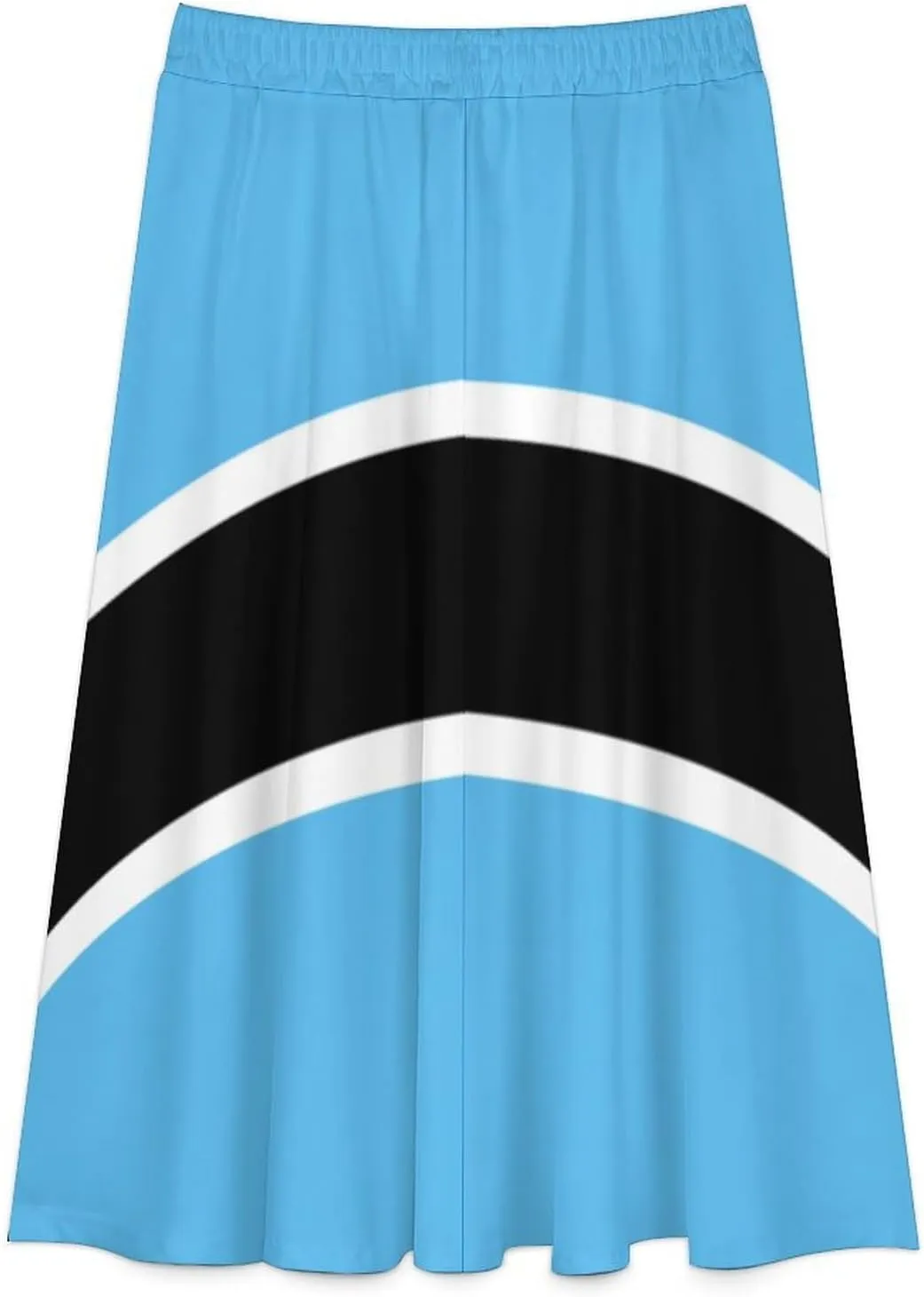 Fattyeery Womens Half Long Skirt Burkina Faso Flag Casual Pleated Plisse Hem Summer for Womens Midi Skirt Dress
