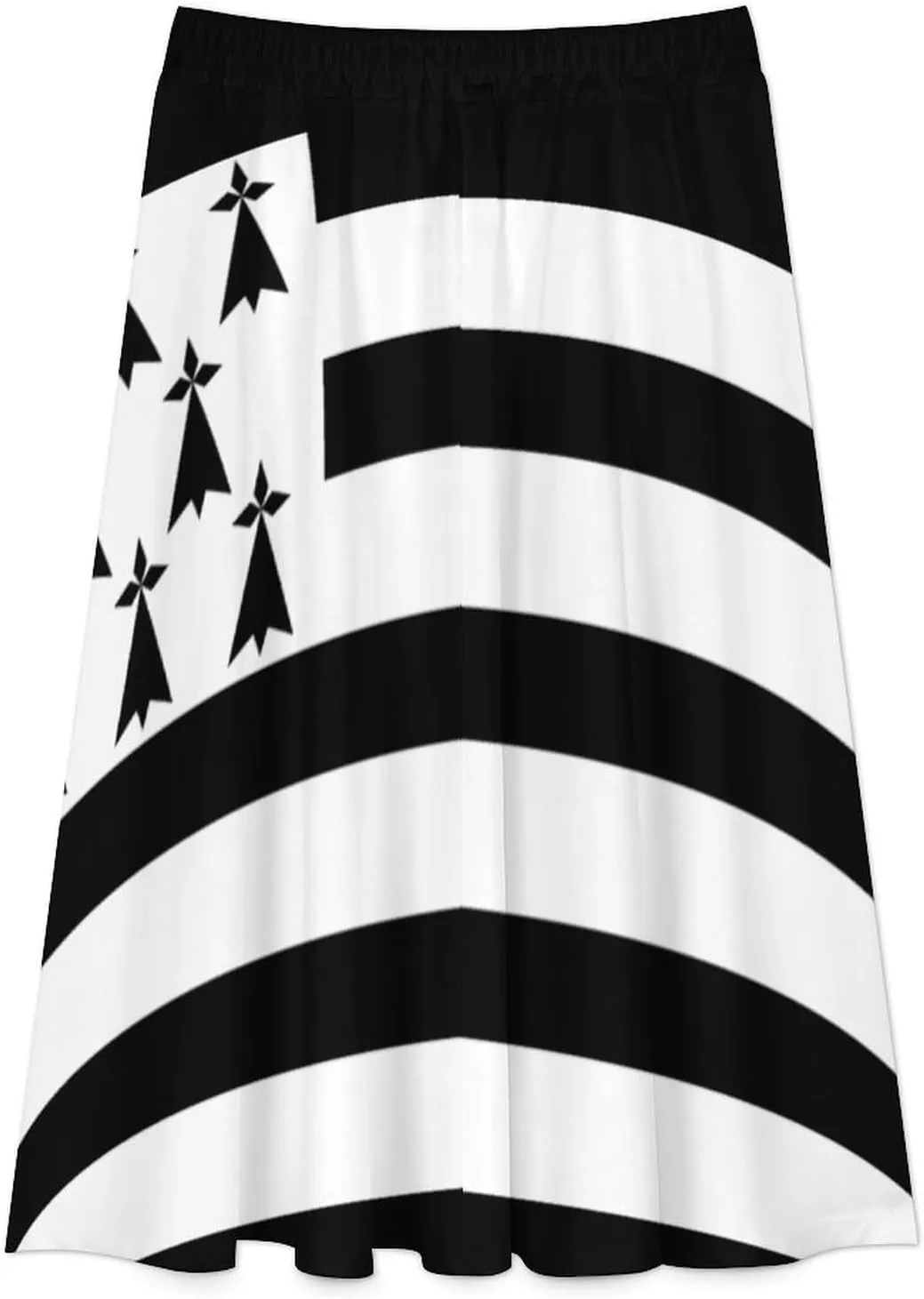 Fattyeery Womens Half Long Skirt Burkina Faso Flag Casual Pleated Plisse Hem Summer for Womens Midi Skirt Dress