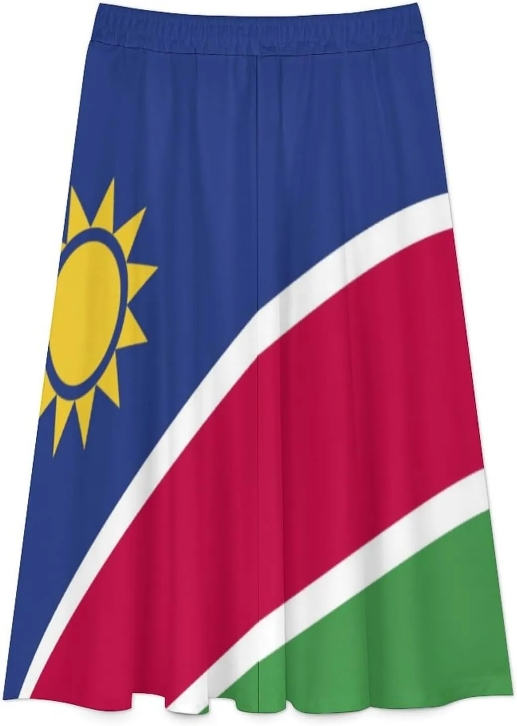 Fattyeery Womens Skirts Nicaragua Flag Prints High Waist Midi Skirt Athletic for Summer Dress Skorts Casual Knee Length Skirt