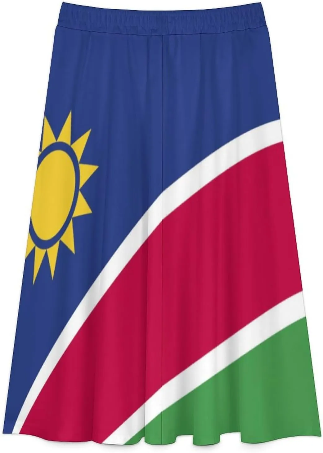 Fattyeery Womens Skirts Nicaragua Flag Prints High Waist Midi Skirt Athletic for Summer Dress Skorts Casual Knee Length Skirt