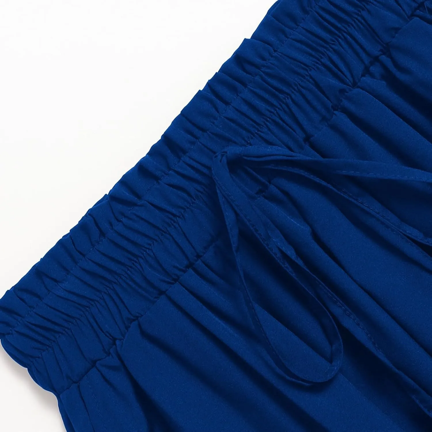 Floral Midi Skirt Boho Flowy Elastic High Waist A Line Skirt Bow Linen Flared Beach Long Skirts for Women with Pockets